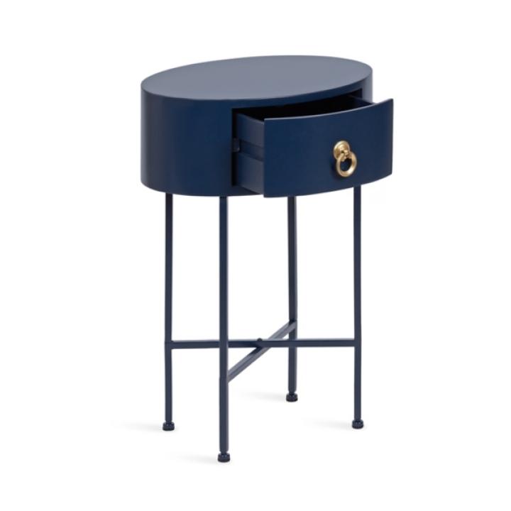 Navy Oval Decklyn Accent Table
