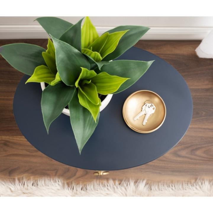 Navy Oval Decklyn Accent Table