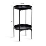 Black 2-Tier Foldable Cienna Accent Table
