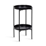 Black 2-Tier Foldable Cienna Accent Table