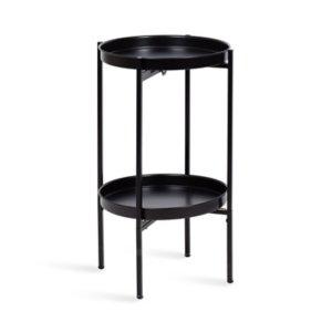 Black 2-Tier Foldable Cienna Accent Table
