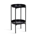 Black 2-Tier Foldable Cienna Accent Table