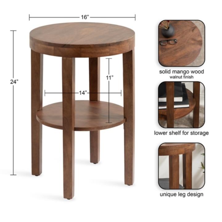 Walnut Round Talen Accent Table