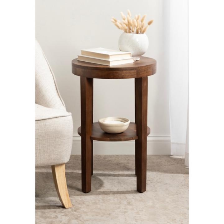 Walnut Round Talen Accent Table