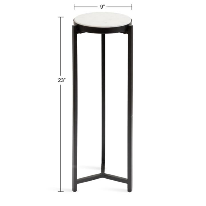 Black Angular Marble Accent Table