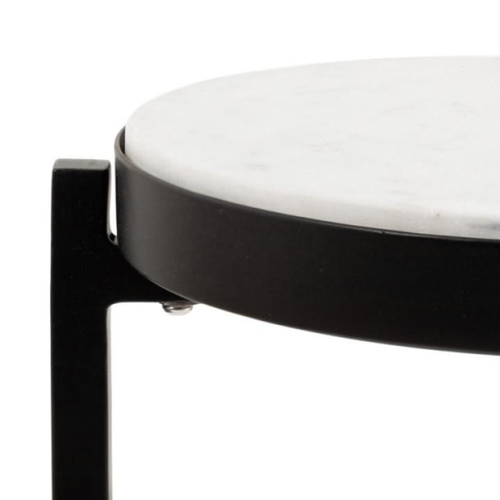 Black Angular Marble Accent Table