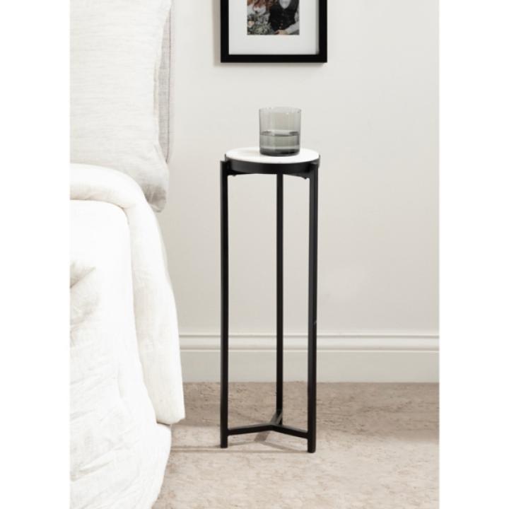 Black Angular Marble Accent Table