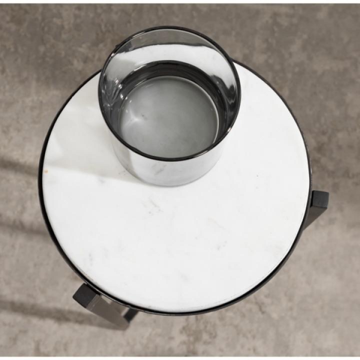 Black Angular Marble Accent Table