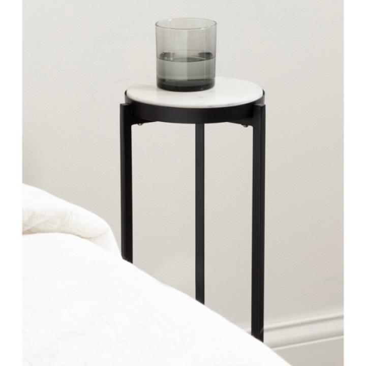 Black Angular Marble Accent Table