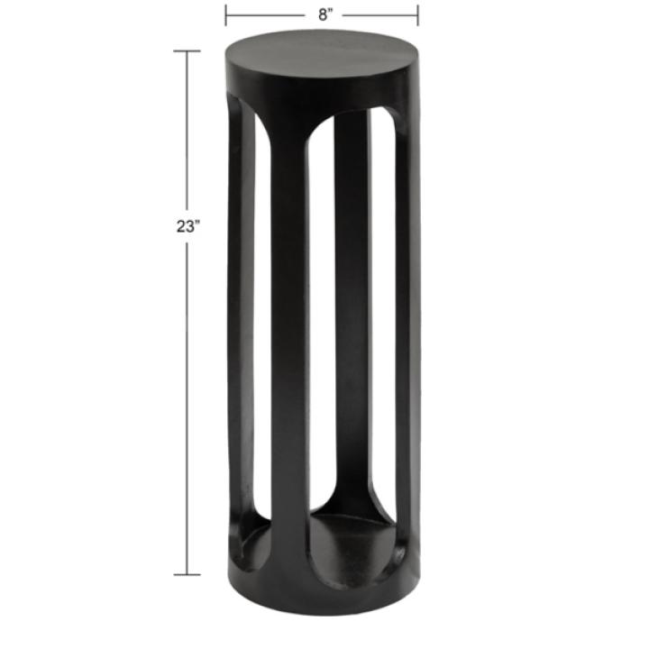 Black Round Wood Devon Accent Table