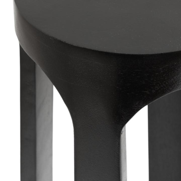 Black Round Wood Devon Accent Table