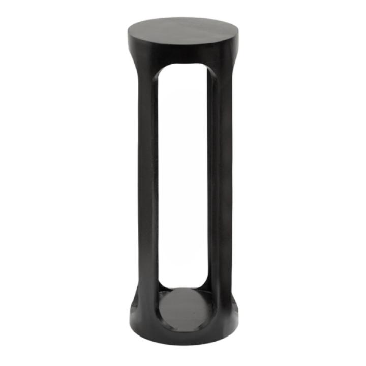 Black Round Wood Devon Accent Table