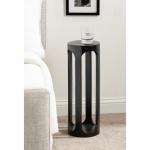 Black Round Wood Devon Accent Table