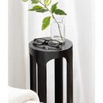 Black Round Wood Devon Accent Table