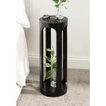 Black Round Wood Devon Accent Table