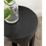 Black Round Wood Devon Accent Table