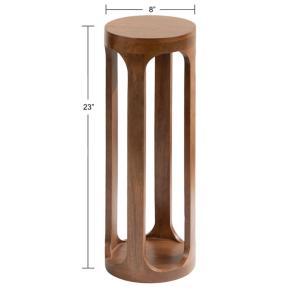 Walnut Round Wood Devon Accent Table