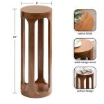 Walnut Round Wood Devon Accent Table