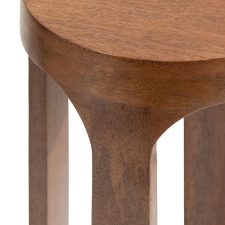 Walnut Round Wood Devon Accent Table