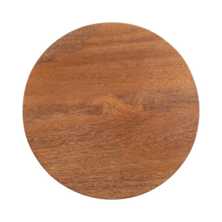 Walnut Round Wood Devon Accent Table