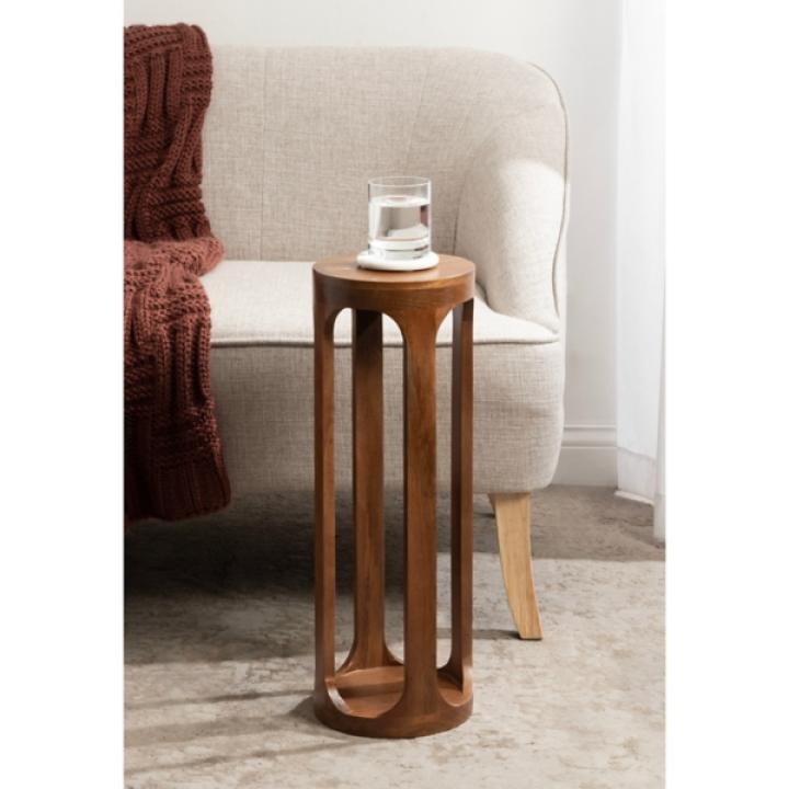 Walnut Round Wood Devon Accent Table