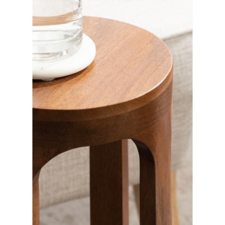 Walnut Round Wood Devon Accent Table