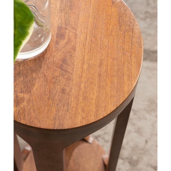 Walnut Round Wood Devon Accent Table