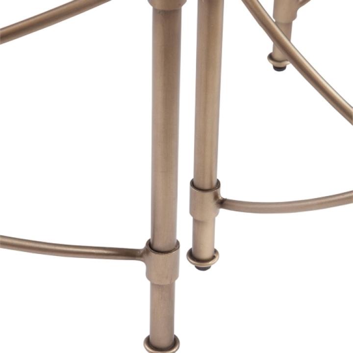Round Bronze Metal and Glass Accent Table