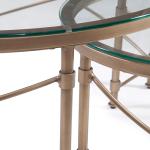 Round Bronze Metal and Glass Accent Table