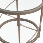 Round Bronze Metal and Glass Accent Table
