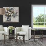 Round Bronze Metal and Glass Accent Table