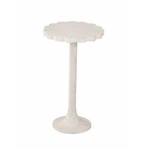 Whitewashed Wood Scalloped Kylee Accent Table