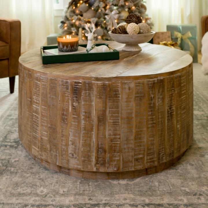Sawmark Round Drum Coffee Table