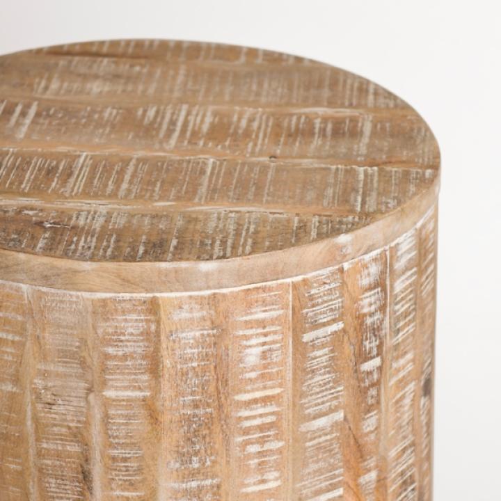 Sawmark Round Drum Accent Table