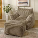 Taupe Comfy Foam Lounge Chair