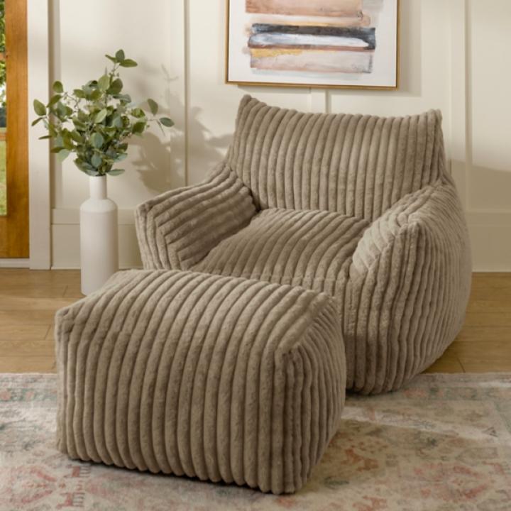 Taupe Comfy Foam Lounge Chair