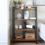 4-Tier Black Metal Frame Shelf