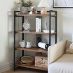 4-Tier Black Metal Frame Shelf
