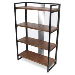4-Tier Black Metal Frame Shelf