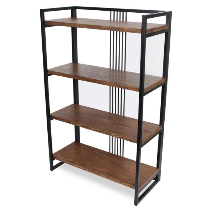 4-Tier Black Metal Frame Shelf