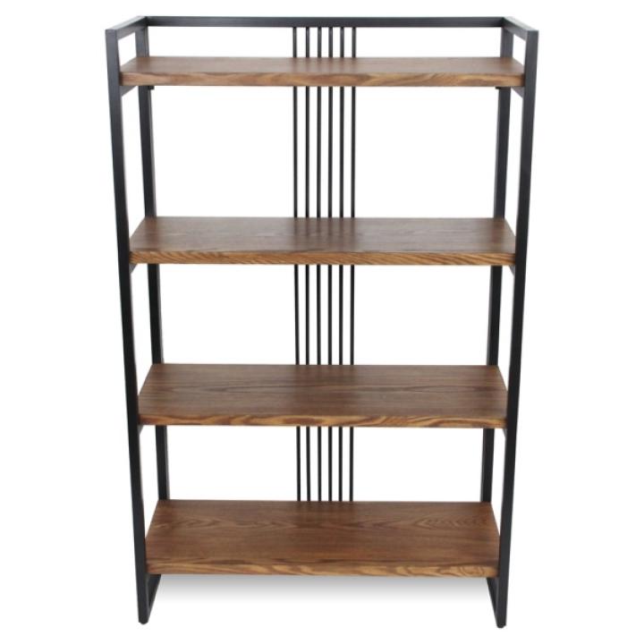 4-Tier Black Metal Frame Shelf