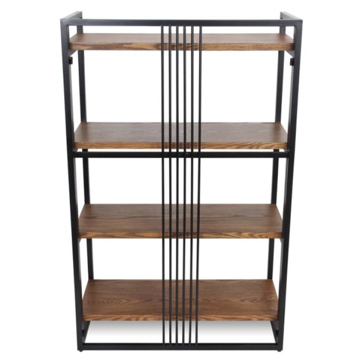 4-Tier Black Metal Frame Shelf