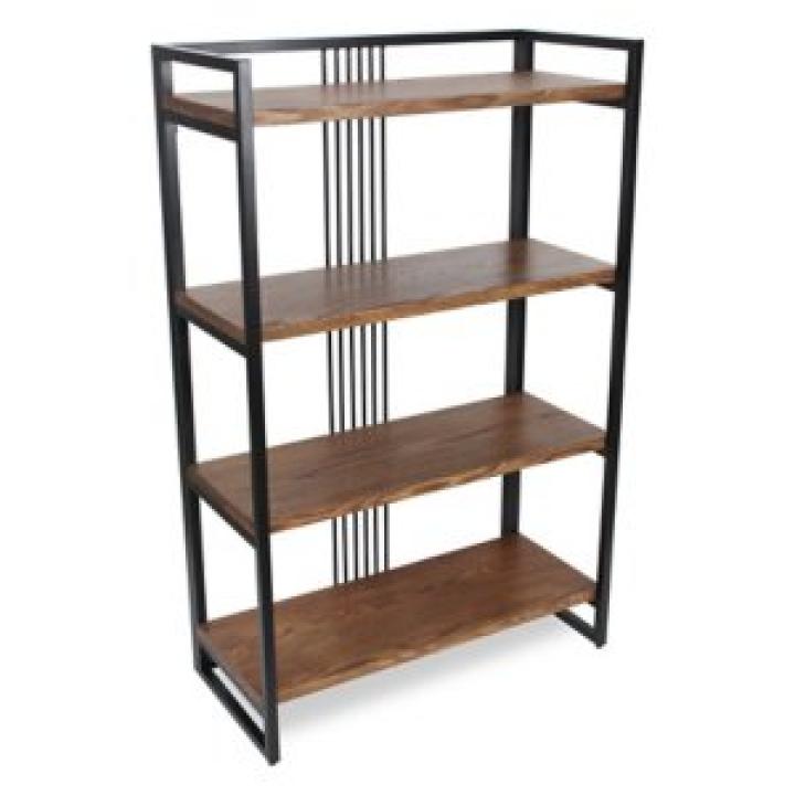 4-Tier Black Metal Frame Shelf