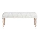 Cream Upholstered Spindle Leg Bench