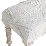 Cream Upholstered Spindle Leg Bench