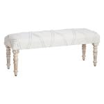 Cream Upholstered Spindle Leg Bench