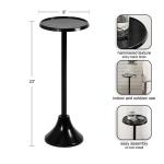 Round Black Metal Layla Accent Table