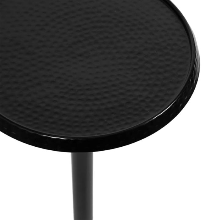 Round Black Metal Layla Accent Table