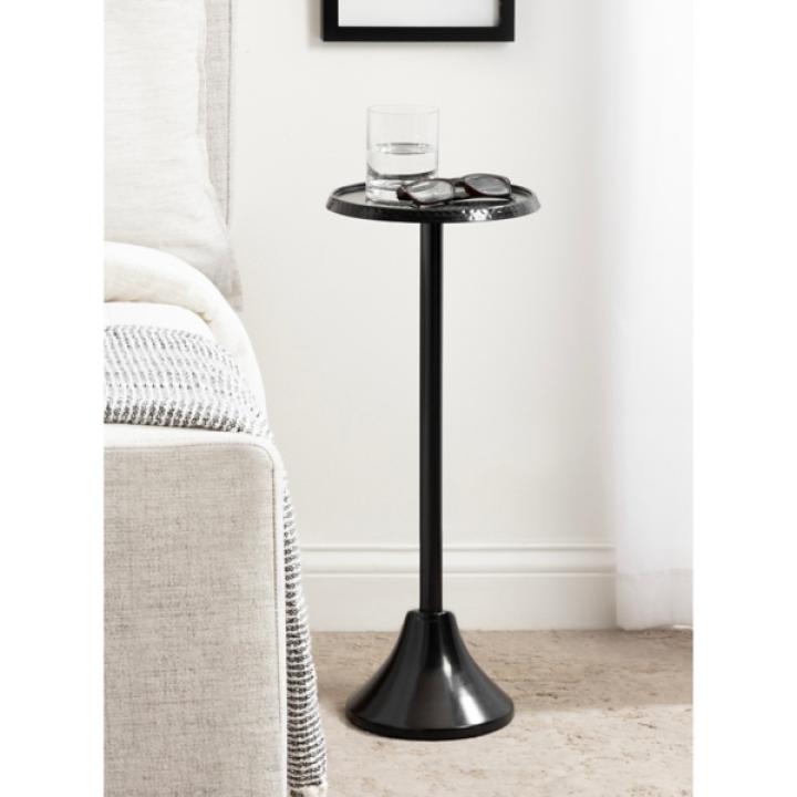 Round Black Metal Layla Accent Table