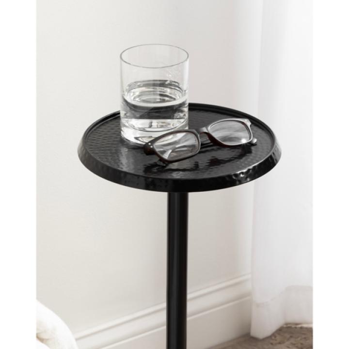 Round Black Metal Layla Accent Table